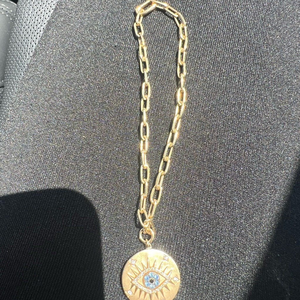14kt Gold Eye Pendant Bracelet